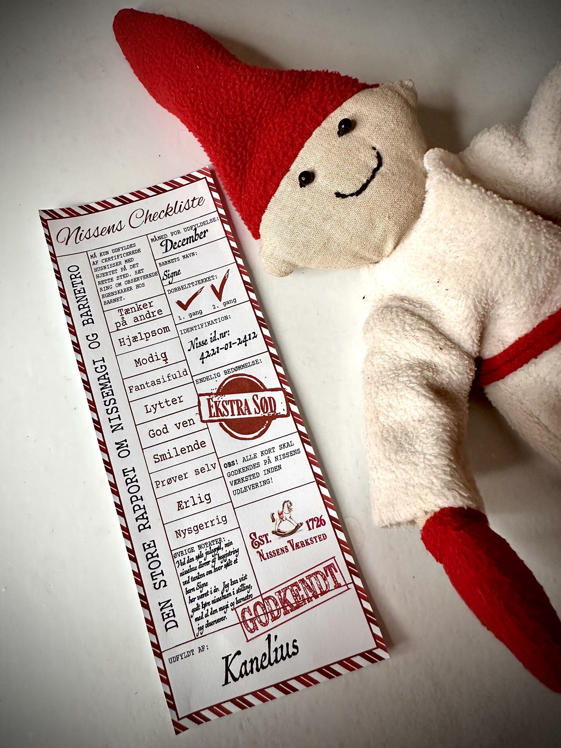 Print selv Nissens Checkliste – bevis på nissens eksistens, perfekt til kalendergave og nissemagi i december.