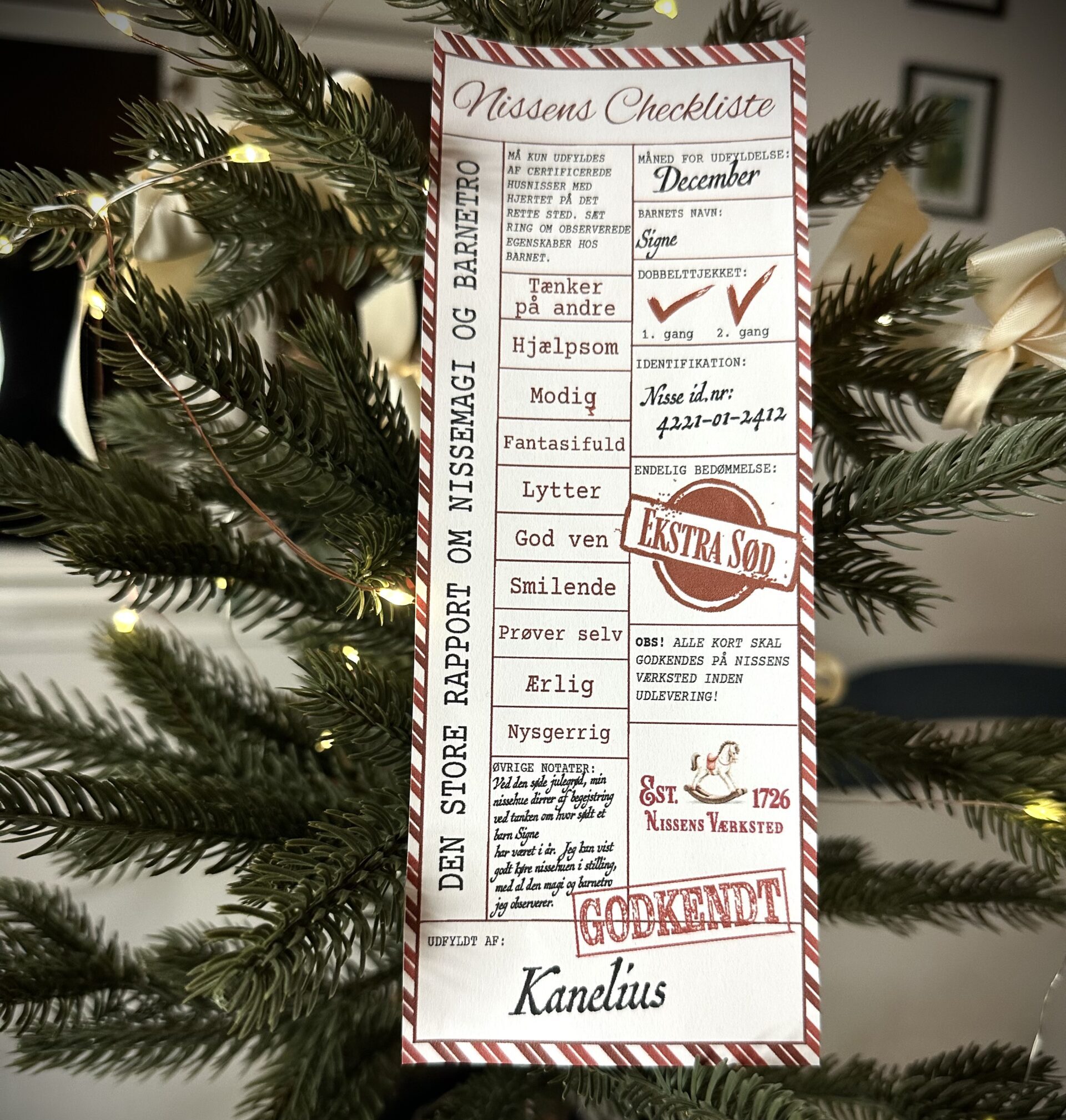 Print selv Nissens Checkliste – bevis på nissens eksistens, perfekt til kalendergave og nissemagi i december.